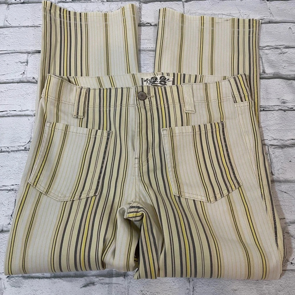 Free People Aura Low Rise striped flare pants 28 - Picture 3 of 6